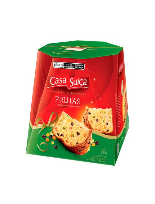 Panettone Frutas Cristalizadas 750g - Casa Suíça