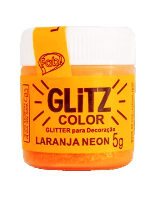 Glitter para Decoração Glitz Color Laranja Neon 5g - Fab!