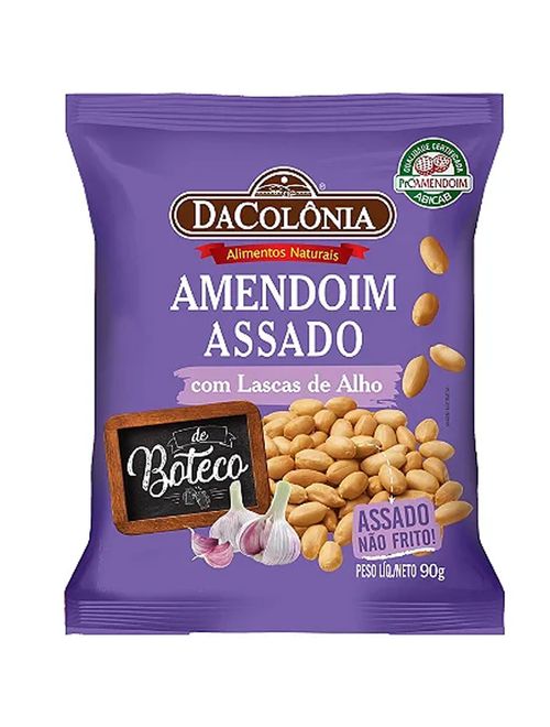 Amendoim Assado com Lascas de Alho de Boteco 90g - DaColônia