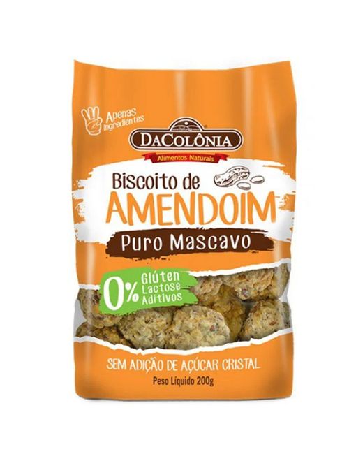 Biscoito de Amendoim Puro Mascavo 200g - DaColônia