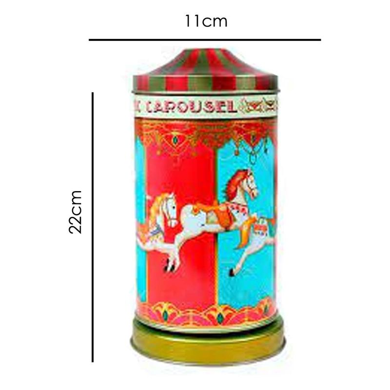 Lata-Carrossel-Giratorio-Musical-Mini-Butter-Cookies-Turquesa-Ouro-150g---Santa-Edwiges