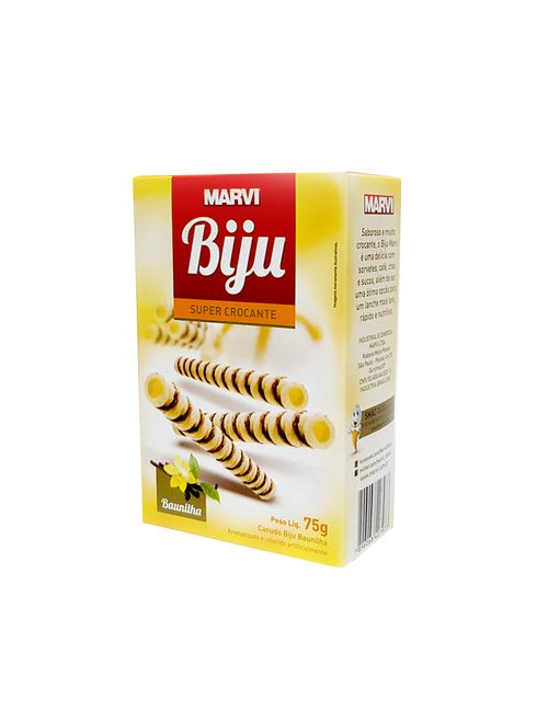 Canudinho Wafer Biju Baunilha 75g - Marvi