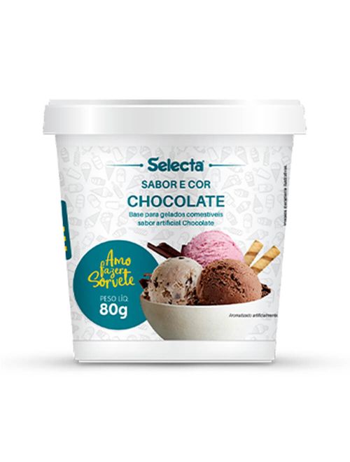 Sabor em Pó para Sorvete Chocolate 80g - Selecta