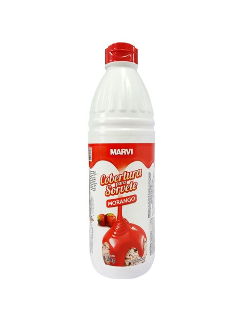 Cobertura para Sorvete Morango 1,3kg - Marvi