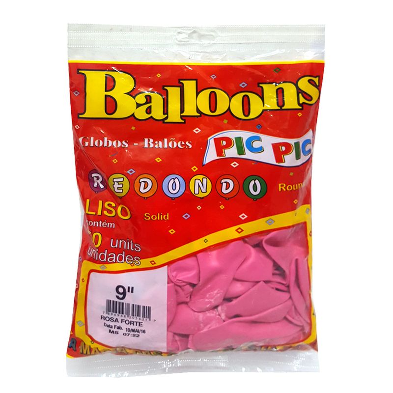 Balao-Redondo-Rosa-Forte-Tamanho-9-c-50---Pic-Pic