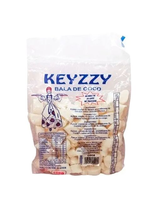 Bala de Coco Branca 400g - Keyzzy