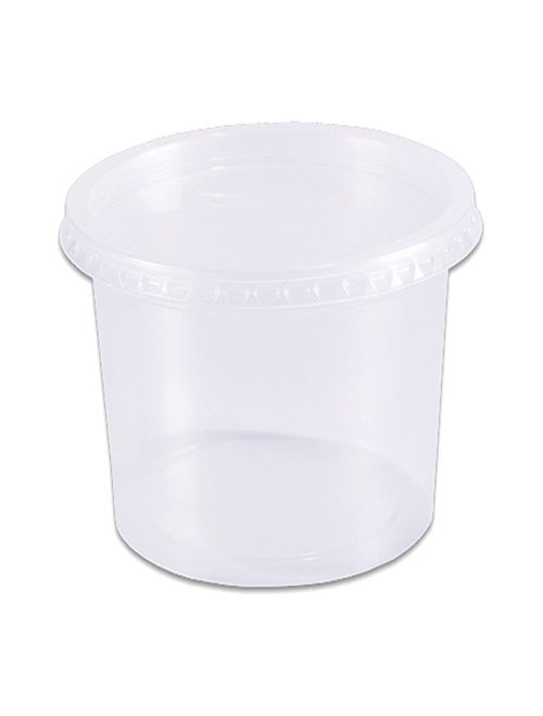 Pote Plástico Redondo Transparente 350ml c/24 - Prafesta