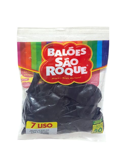 Balão Preto Ébano Tamanho 7 c/50 - São Roque
