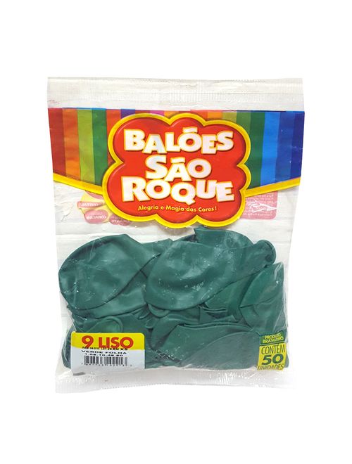 Balão Verde Folha Tamanho 9 c/50 - São Roque