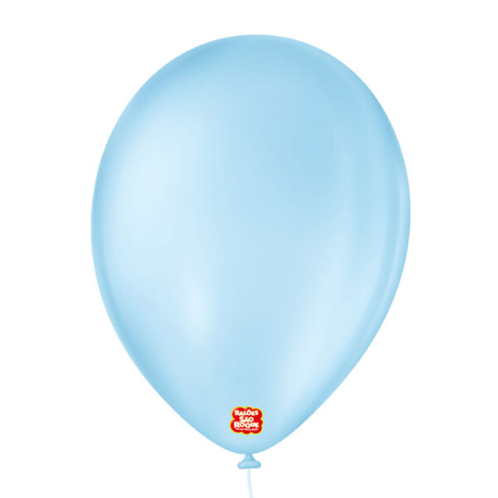 Encontraproduto.com.br - Balão Redondo N.09 Azul Baby, Pacote com 50, São Roque