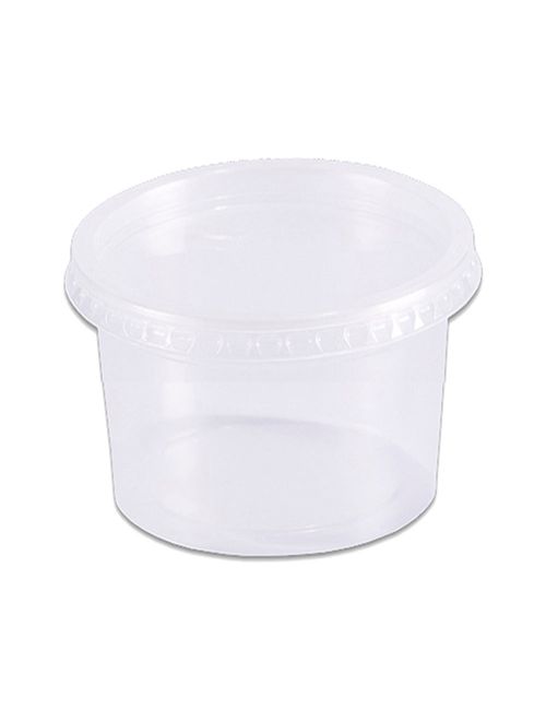 Pote Plástico Redondo Transparente Freezer/Microondas 145ml c/24 - Prafesta
