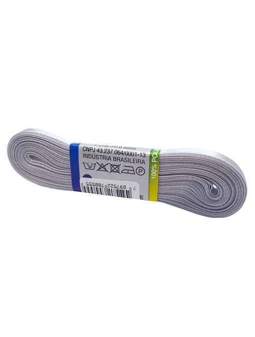 Fita de Cetim Simples No1 Cor Prata c/10m - Najar