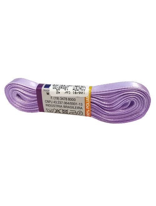 Fita de Cetim Simples No1 Cor Lilás Alfazema c/10m - Najar