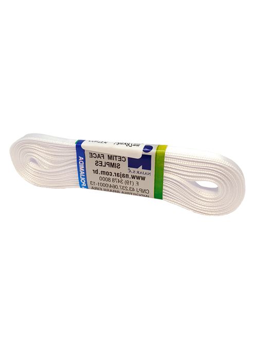 Fita de Cetim Simples No1 Cor Branco c/10m - Najar