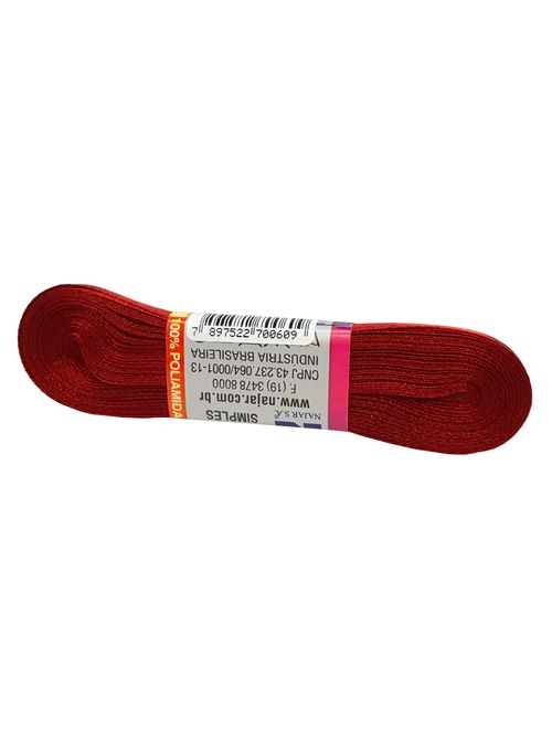 Fita de Cetim Simples No1 Cor Vermelho Bordô c/10m - Najar