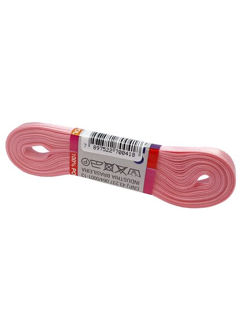 Fita de Cetim Simples No1 Cor Rosa Goiaba c/10m - Najar