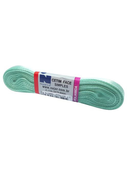 Fita de Cetim Simples No1 Cor Verde Água c/10m - Najar