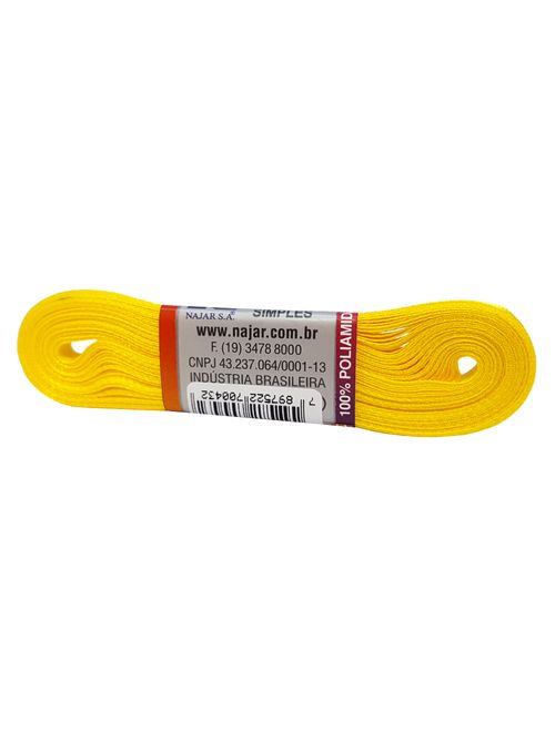 Fita de Cetim Simples No1 Cor Amarelo Canário c/10m - Najar