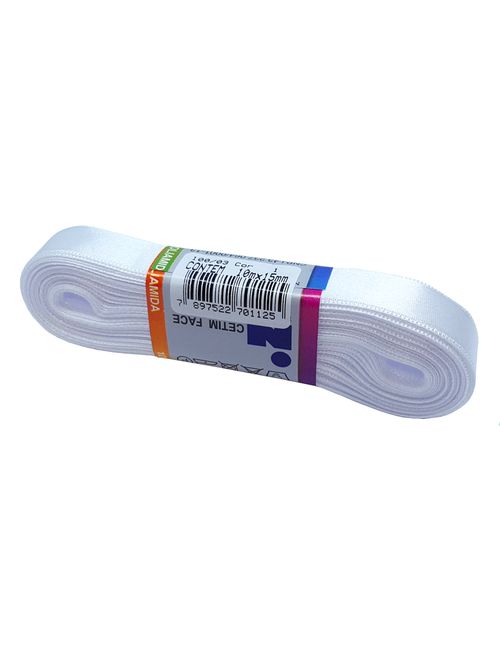 Fita de Cetim Simples No3 Cor Branco c/10m - Najar