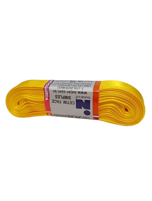 Fita de Cetim Simples No3 Cor Amarelo Ouro c/10m - Najar