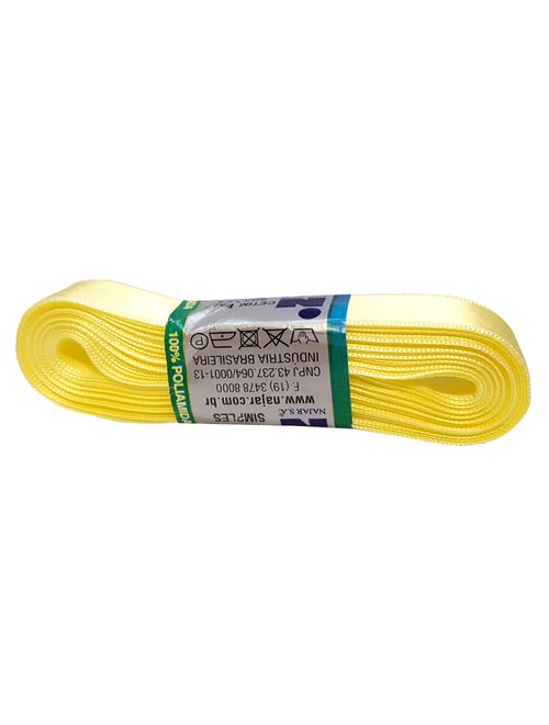 Fita de Cetim Simples No3 Cor Amarelo Jasmin c/10m - Najar