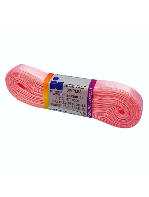 Fita de Cetim Simples No3 Cor Rosa Pétala c/10m - Najar