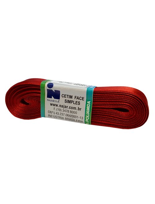 Fita de Cetim Simples No3 Cor Vermelho Bordô c/10m - Najar