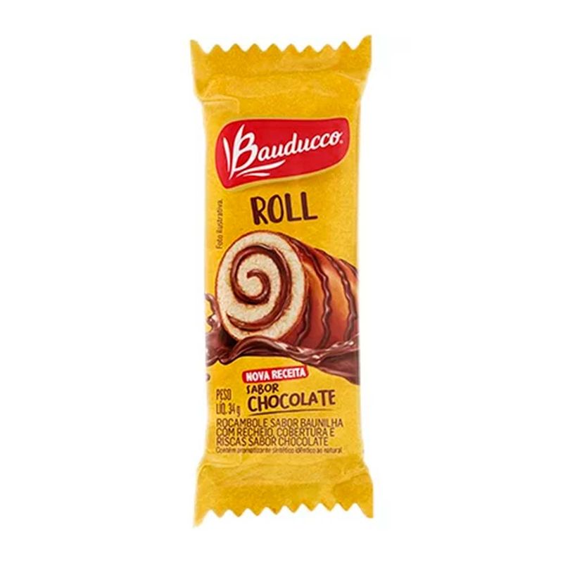 Mini Bolo Sabor Chocolate Roll Bauducco 34g