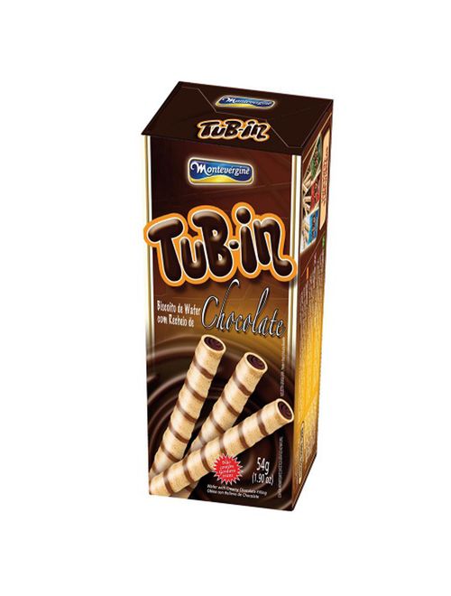 Tubinho de Wafer Tub In Recheio Chocolate 48g - Montevérgine