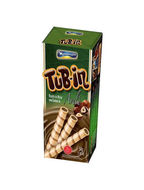 Tubinho de Wafer Tub In Avelã 48g c/24 - Montevérgine