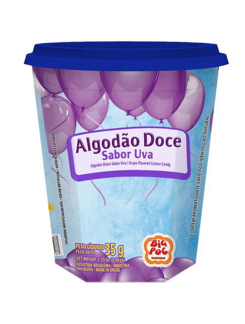 Algodão Doce Pronto Sabor Uva 35g - Big Pop