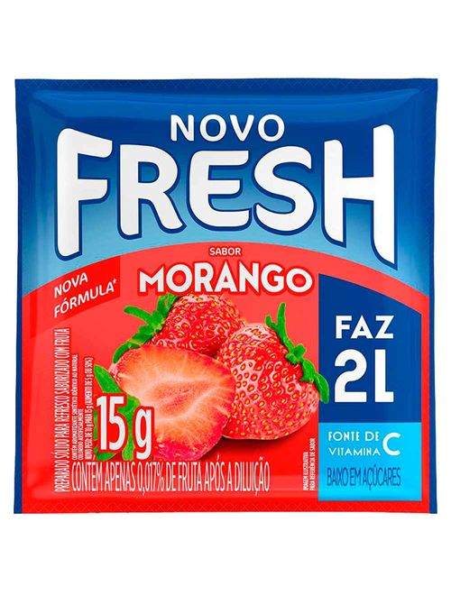 Refresco em Pó Sabor Morango 15g - Fresh