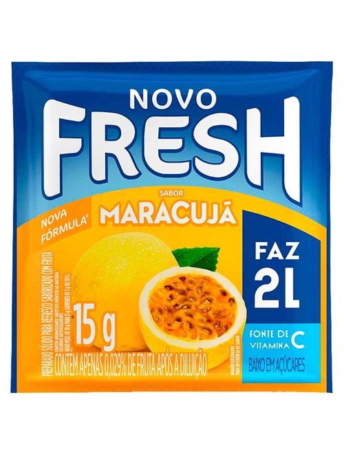 Refresco em Pó Sabor Maracujá 15g - Fresh