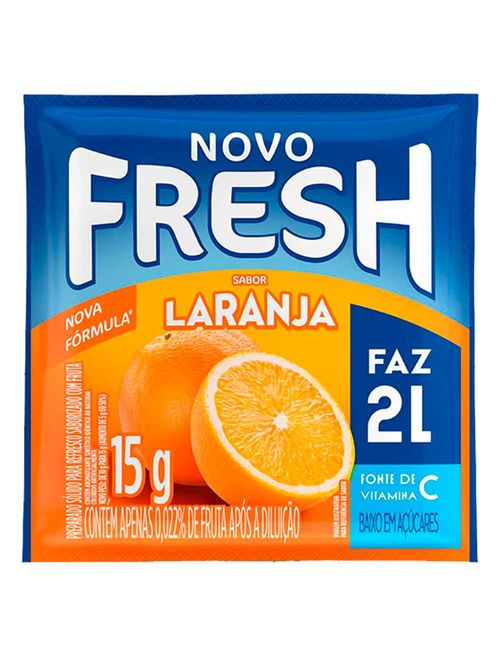 Refresco em Pó Sabor Laranja 15g - Fresh