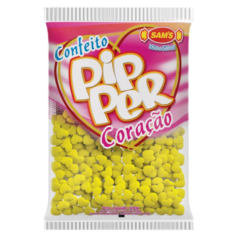Confeito-Pipper-Coracao-Abacaxi-Amarelo-500g---Sams