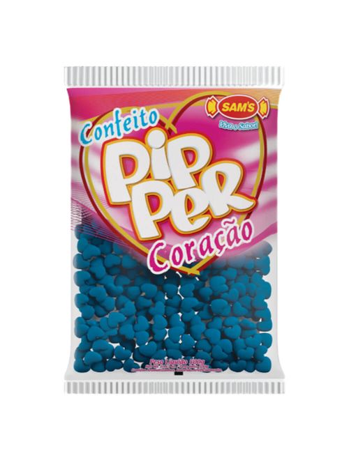 Confeito Pipper Coração Framboesa Azul 500g - Sams