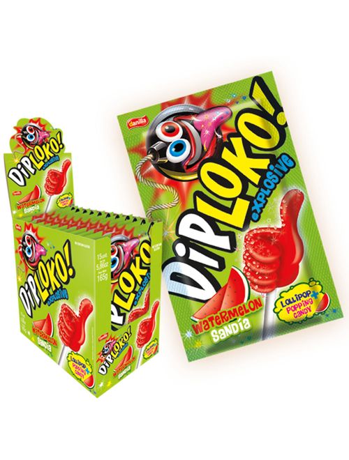 Pirulito Explosivo Dip Loko Boom Melancia 11g c/15 - Danilla