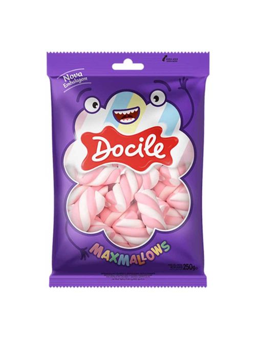 Marshmallow Twist Rosa e Branco 250g - Docile