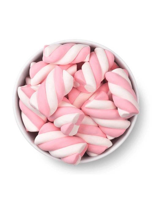 Marshmallow Twist Rosa e Branco 250g - Docile