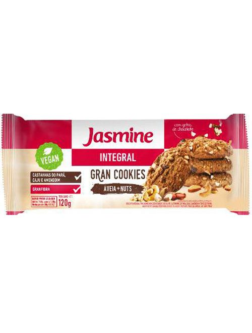 Gran Cookies Integral Aveia e Nuts 120g - Jasmine