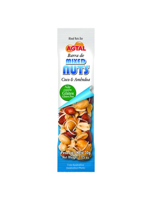 Barra Mixed Nuts Coco e Amêndoas 30g c/2 - Agtal &Joy