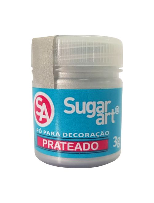 Pó para Decoração Prateado Comestível 3g - Sugar Art
