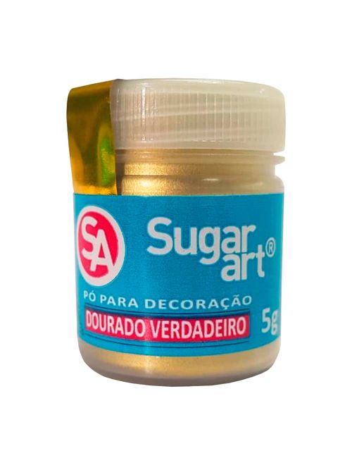 Pó para Decoração Nacarado Dourado Comestível 3g - Sugar Art