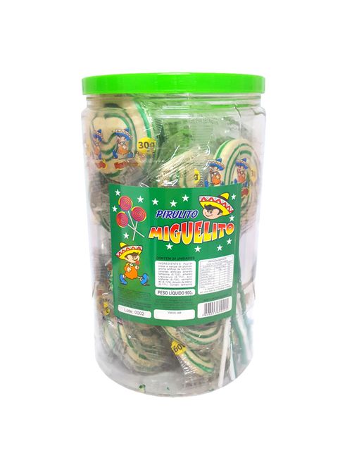 Pirulito Psicodélico Verde c/30 - Miguelito