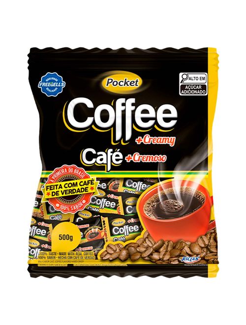 Bala Dura Pocket Cremosa Coffee Freegells 500g - Riclan