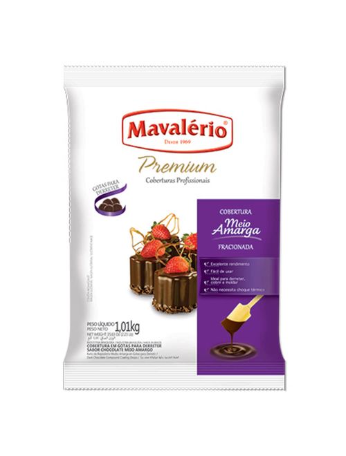 Gotas Chocolate Fracionado Meio Amargo 1,01kg - Mavalério