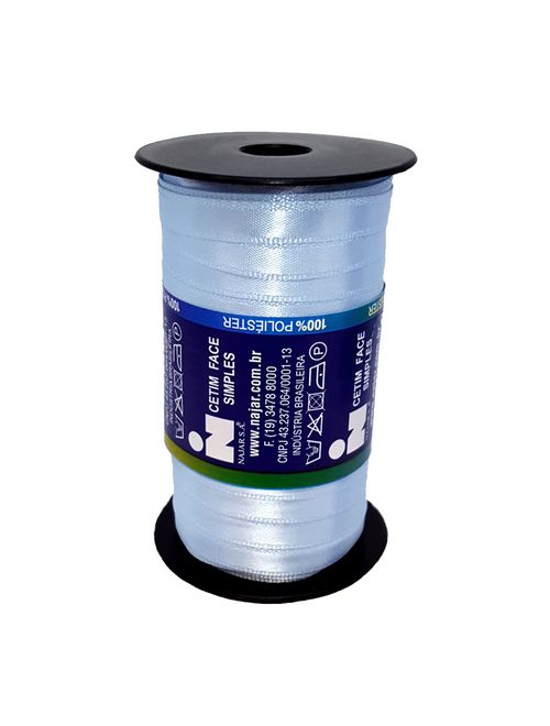 Fita de Cetim Simples No1 Cor Azul Bebê c/100m - Najar