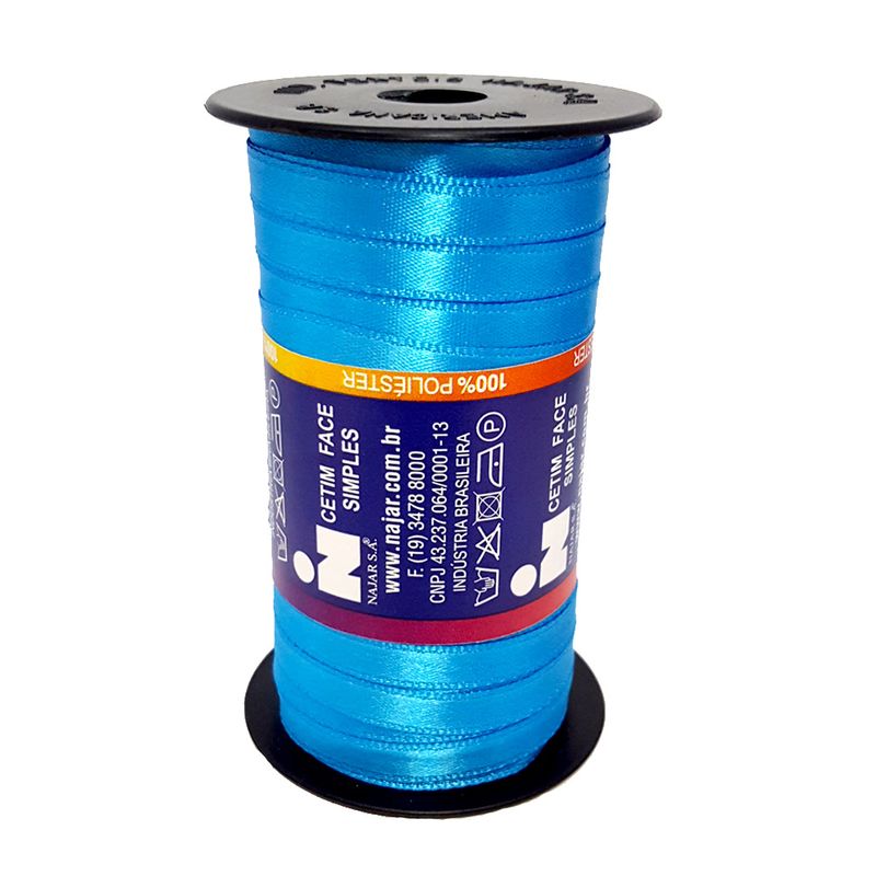 Fita-de-Cetim-Simples-No1-Cor-Azul-Turquesa-100m---Najar