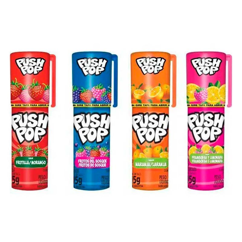 Pirulito Push Pop Frutas Sortido c/20 - Doce Malu