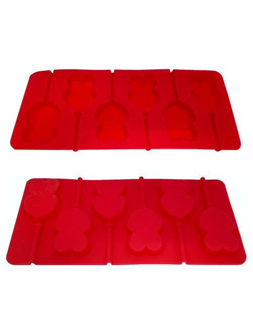 Forma Silicone Pirulito Coração - Fino Corte